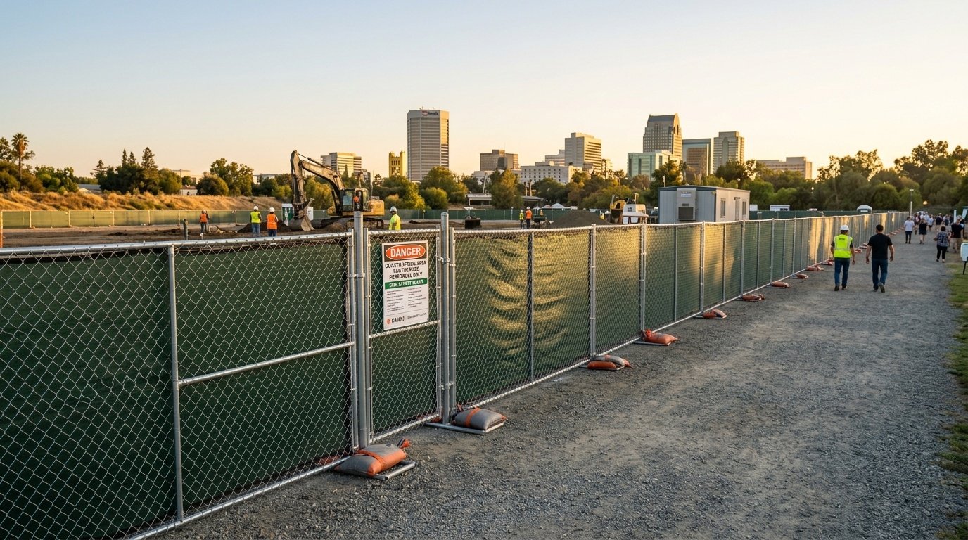 DeCelle's Portable Restrooms & Temporary Fencing Setup in Sacramento